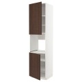 IKEA METOD МЕТОД Высок шкаф для духовки / 2 дверцы / полки, белый / Sinarp коричневый, 60x60x240 см 59460778 | 594.607.78