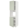 IKEA METOD МЕТОД Высок шкаф для духовки / 2 дверцы / полки, белый / Stensund светло-зеленый, 60x60x220 см 69487560 | 694.875.60