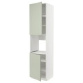 IKEA METOD МЕТОД Высок шкаф для духовки / 2 дверцы / полки, белый / Stensund светло-зеленый, 60x60x240 см 89486456 | 894.864.56