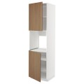 IKEA METOD Высок шкаф для духовки / 2 дверцы / полки, белый / Имитация коричневого ореха, 60x60x220 см 99519630 | 995.196.30