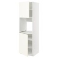 IKEA METOD МЕТОД Высок шкаф для духовки / 2 дверцы / полки, белый / Vallstena белый 39507376 | 395.073.76