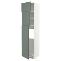 IKEA METOD МЕТОД Высокий шкаф для холодильника с 3 дверями, белый / Bodarp серо-зеленый, 60x60x240 см 49463800 | 494.638.00