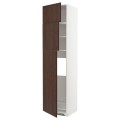 IKEA METOD МЕТОД Высокий шкаф для холодильника с 3 дверями, белый / Sinarp коричневый, 60x60x240 см 29463599 | 294.635.99
