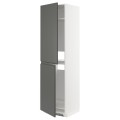 IKEA METOD МЕТОД Высокий шкаф для холодильника / морозильника, белый / Voxtorp темно-серый, 60x60x220 см 19310502 193.105.02