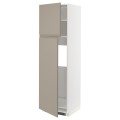 IKEA METOD МЕТОД Высокий шкаф для холодильника, белый / Upplöv матовый темно-бежевый, 60x60x200 см 89492136 | 894.921.36