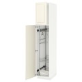 IKEA METOD МЕТОД Высокий шкаф с отделением для аксессуаров для уборки, белый / Bodbyn кремовый, 40x60x200 см 79461395 | 794.613.95
