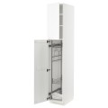 IKEA METOD МЕТОД Высокий шкаф с отделением для аксессуаров для уборки, белый Enköping / белый имитация дерева, 40x60x220 см 89473524 894.735.24