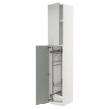 IKEA METOD Высокий шкаф с отделением для аксессуаров для уборки, белый / Хавсторп светло-серый, 40x60x240 см 79538031 | 795.380.31