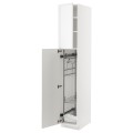 IKEA METOD МЕТОД Высокий шкаф с отделением для аксессуаров для уборки, белый / Ringhult белый, 40x60x220 см 29466611 | 294.666.11