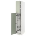 IKEA METOD МЕТОД Высокий шкаф с отделением для аксессуаров для уборки, белый / Stensund светло-зеленый, 40x60x220 см 29487350 | 294.873.50