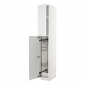 IKEA METOD МЕТОД Высокий шкаф с отделением для аксессуаров для уборки, белый / Stensund белый, 40x60x240 см 39459747 | 394.597.47