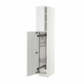 IKEA METOD МЕТОД Высокий шкаф с отделением для аксессуаров для уборки, белый / Stensund белый, 40x60x220 см 09455345 | 094.553.45