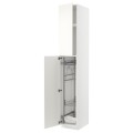 IKEA METOD МЕТОД Высокий шкаф с отделением для аксессуаров для уборки, белый / Vallstena белый 29507329 | 295.073.29