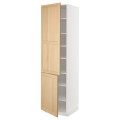 IKEA METOD Высокий шкаф с полками / 2 дверцы, белый / дуб Forsbacka, 60x60x220 см 49509412 | 495.094.12