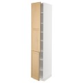 IKEA METOD Высокий шкаф с полками / 2 дверцы, белый / дуб Forsbacka, 40x60x220 см 69509411 | 695.094.11