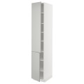 IKEA METOD Высокий шкаф с полками / 2 дверцы, белый / Хавсторп светло-серый, 40x60x220 см 49538400 | 495.384.00