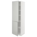 IKEA METOD Высокий шкаф с полками / 2 дверцы, белый / Хавсторп светло-серый, 60x60x200 см 09539010 | 095.390.10