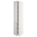 IKEA METOD МЕТОД Высокий шкаф с полками / 2 дверцы, белый / Lerhyttan светло-серый, 40x60x220 см 99457241 | 994.572.41