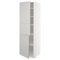 IKEA METOD МЕТОД Высокий шкаф с полками / 2 дверцы, белый / Lerhyttan светло-серый, 60x60x200 см 49460279 494.602.79