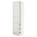IKEA METOD МЕТОД Высокий шкаф с полками / 2 дверцы, белый / Ringhult светло-серый, 60x60x220 см 19463095 194.630.95