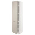 IKEA METOD МЕТОД Высокий шкаф с полками / 2 дверцы, белый / Stensund бежевый, 60x60x220 см 69466044 | 694.660.44