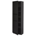 IKEA METOD МЕТОД Высокий шкаф с полками, черный / Lerhyttan черная морилка, 60x37x200 см 09469106 | 094.691.06