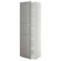 IKEA METOD МЕТОД Высокий шкаф с полками, белый / Bodbyn серый, 60x60x200 см 09463072 | 094.630.72