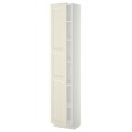 IKEA METOD МЕТОД Высокий шкаф с полками, белый / Bodbyn кремовый, 40x37x200 см 69469113 | 694.691.13
