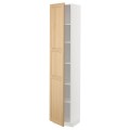 IKEA METOD Высокий шкаф с полками, белый / дуб Forsbacka, 40x37x200 см 29509413 | 295.094.13