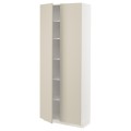 IKEA METOD МЕТОД Высокий шкаф с полками, белый / Havstorp бежевый, 80x37x200 см 59463423 | 594.634.23