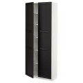 IKEA METOD МЕТОД Высокий шкаф с полками, белый / Lerhyttan черная морилка, 80x37x200 см 29469964 294.699.64