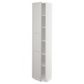IKEA METOD МЕТОД Высокий шкаф с полками, белый / Lerhyttan светло-серый, 40x37x200 см 69465006 | 694.650.06
