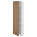 IKEA METOD Высокий шкаф с полками, белый / Имитация коричневого ореха, 60x37x200 см 49519901 | 495.199.01