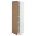 IKEA METOD Высокий шкаф с полками, белый / Имитация коричневого ореха, 60x60x200 см 99519625 995.196.25