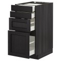IKEA METOD МЕТОД / MAXIMERA МАКСИМЕРА Напольный шкаф с ящиками, черный / Lerhyttan черная морилка, 40x60 см 79260033 | 792.600.33