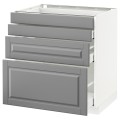 IKEA METOD МЕТОД / MAXIMERA МАКСИМЕРА Напольный шкаф с ящиками, белый / Bodbyn серый, 80x60 см 19049978 | 190.499.78