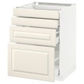 IKEA METOD МЕТОД / MAXIMERA МАКСИМЕРА Напольный шкаф с ящиками, белый / Bodbyn кремовый, 60x60 см 39049915 390.499.15