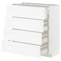 IKEA METOD МЕТОД / MAXIMERA МАКСИМЕРА Напольный шкаф 4 ящика, белый Enköping / белый имитация дерева, 80x37 см 79473416 794.734.16