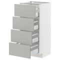 IKEA METOD / MAXIMERA Напольный шкаф 4 ящика, белый / Хавсторп светло-серый, 40x37 см 39538028 395.380.28