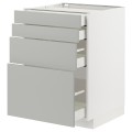 IKEA METOD / MAXIMERA Напольный шкаф 4 ящика, белый / Хавсторп светло-серый, 60x60 см 69539333 695.393.33