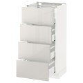 IKEA METOD МЕТОД / MAXIMERA МАКСИМЕРА Напольный шкаф с ящиками, белый / Ringhult светло-серый, 40x37 см 89142416 891.424.16