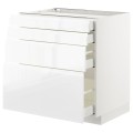 IKEA METOD МЕТОД / MAXIMERA МАКСИМЕРА Напольный шкаф с ящиками, белый / Voxtorp глянцевый / белый, 80x60 см 09253917 | 092.539.17