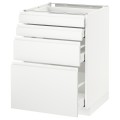IKEA METOD МЕТОД / MAXIMERA МАКСИМЕРА Напольный шкаф с ящиками, белый / Voxtorp матовый белый, 60x60 см 49112807 491.128.07