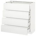 IKEA METOD МЕТОД / MAXIMERA МАКСИМЕРА Напольный шкаф с ящиками, белый / Voxtorp матовый белый, 80x37 см 09112786 091.127.86