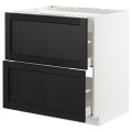 IKEA METOD МЕТОД / MAXIMERA МАКСИМЕРА Шкаф для варочной панели / 2 ящика, белый / Lerhyttan черная морилка, 80x60 см 29257189 | 292.571.89