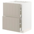 IKEA METOD МЕТОД / MAXIMERA МАКСИМЕРА Шкаф для варочной панели / 2 ящика, белый / Stensund бежевый, 60x60 см 79408176 | 794.081.76