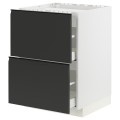IKEA METOD МЕТОД / MAXIMERA МАКСИМЕРА Шкаф для варочной панели / 2 ящика, белый / Upplöv матовый антрацит, 60x60 см 29493596 | 294.935.96