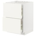 IKEA METOD МЕТОД / MAXIMERA МАКСИМЕРА Шкаф для варочной панели / 2 ящика, белый / Vallstena белый 39507178 | 395.071.78