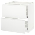 IKEA METOD МЕТОД / MAXIMERA МАКСИМЕРА Напольный шкаф с ящиками, белый / Voxtorp матовый белый, 80x60 см 49112119 491.121.19