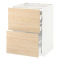 IKEA METOD МЕТОД / MAXIMERA МАКСИМЕРА Напольный шкаф с ящиками, белый / Askersund узор светлый ясень, 60x60 см 59215918 592.159.18
